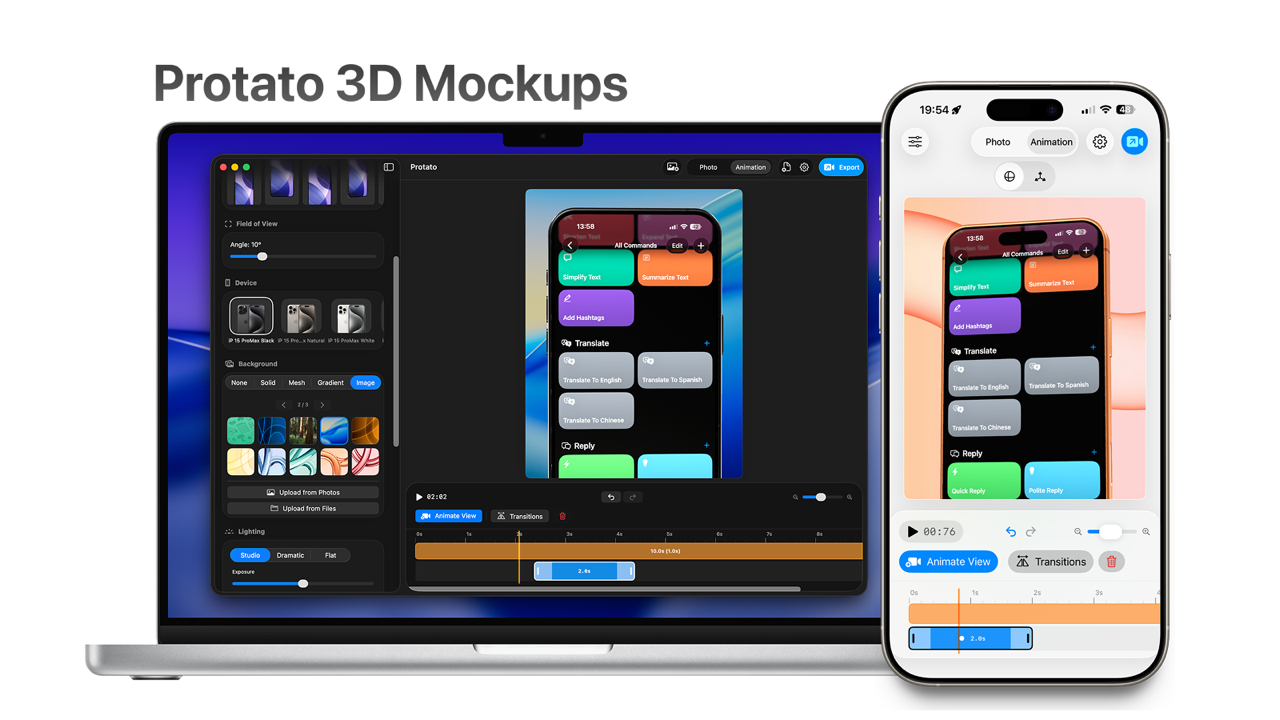 Protato: A Simpler Way to Create High-Fidelity 3D Mockups for Your App